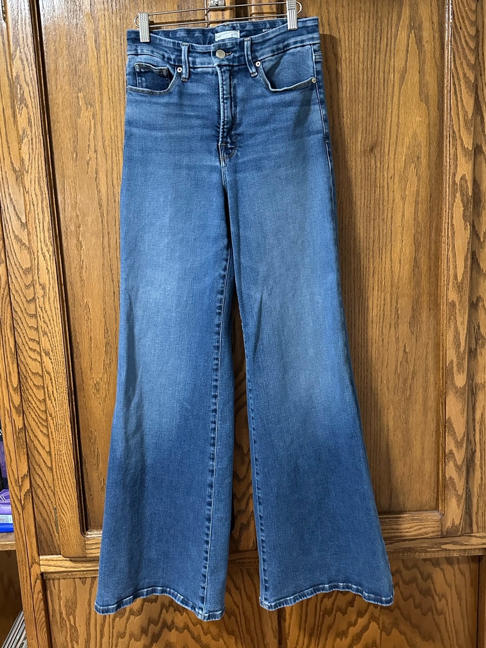 Good American Good Waist Palazzo Jeans Wide Leg High Rise 6/26 - Picture 4 of 11